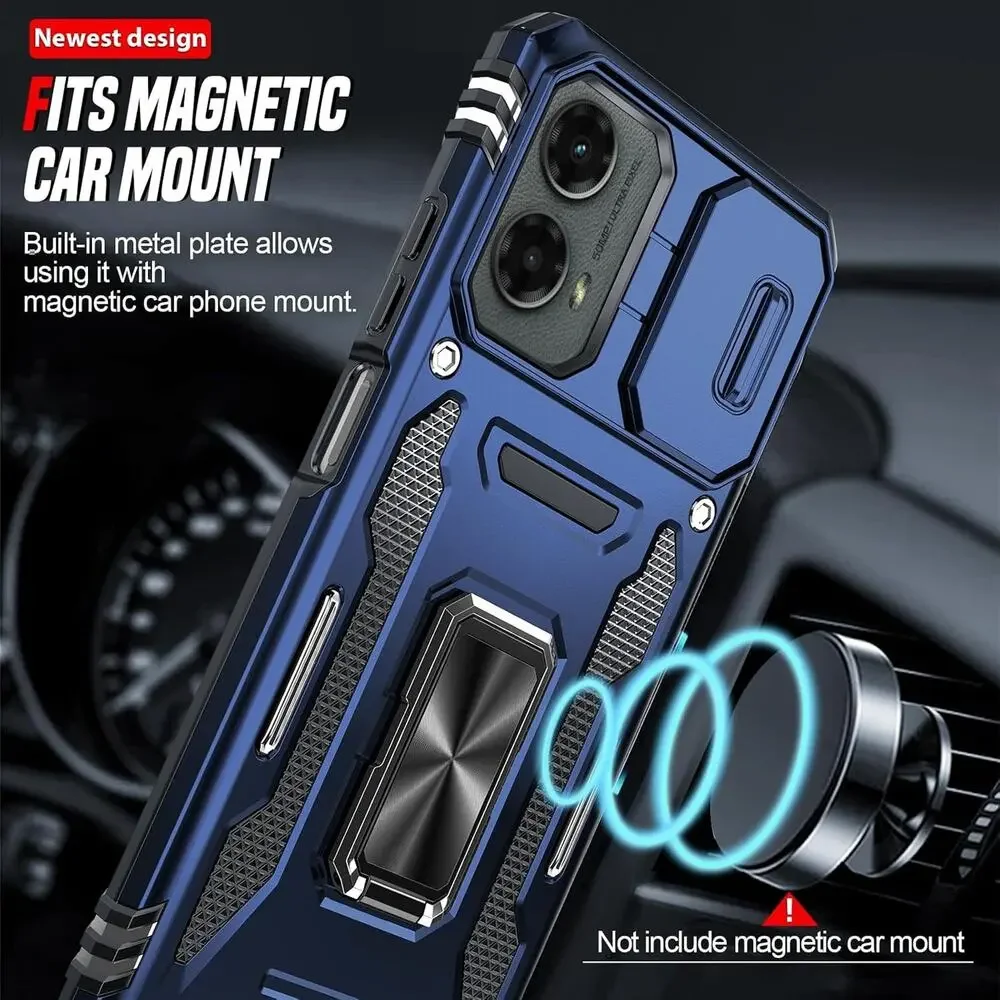 LeYi for Motorola Moto-G 5G 2024 Case Blue w Slide Camera Cover Military Grade